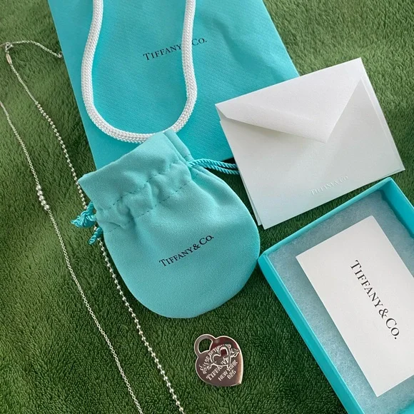 NWOT Tiffany & Co Mixed Bead Adjustable 28" - 30" Necklace & Heart Pendant 925 - Picture 5 of 12